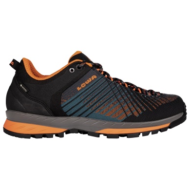 Lowa Wandersschuhe Carezza GTX Low Veloursleder (Trekking, wasserdicht) anthrazitgrau/orange Herren